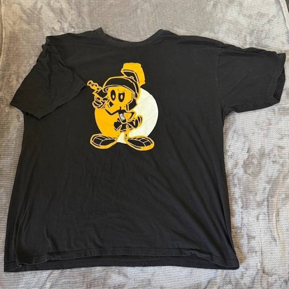 Vintage Knight JS Marvin the Martian Graphic T-Shirt Black Mens Large 4XL
